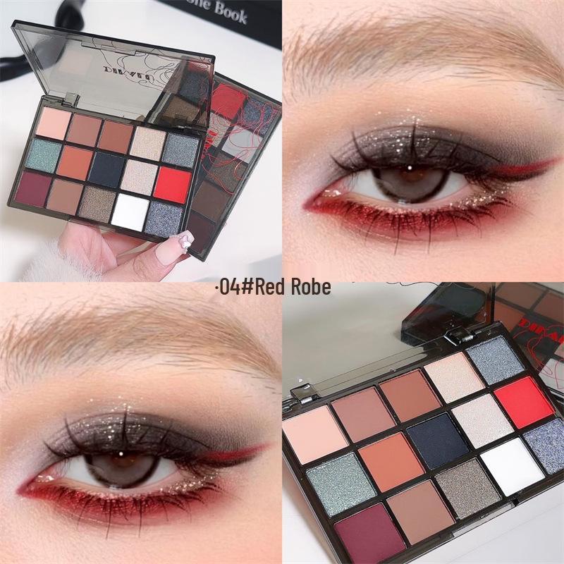 Macaron 15-Color Eyeshadow Palette: Shimmer & Matte, Water-resistant, Smudge-proof Fine Powder