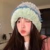 Thick Plush, Knitted Hat, Women's, Autumn and Winter Cold Resistant Woolen Hat, Warm Ear Protection, Small Face, Korean Version Big Head Circumference