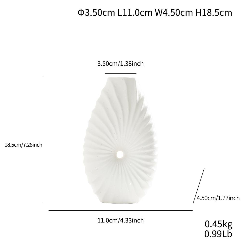 Corrugated Pointed Nozzle Flower Insert Creative Ceramic Vase High-End Ornament Home Desktop Simple Soft Decoration
