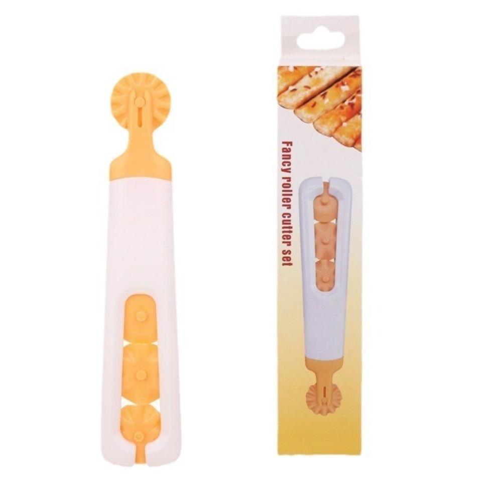 Pastry Dough Roller Knife 4 In1 Plastic Flower Shaped Roller Pancake Knife For Kitchen Baking Pizza Biscuit Dough Cutting Tool