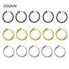 18K Stainless Steel Unisex Ear Clips for Non-Pierced Ears, Hip Hop Style Titanium Steel Hoop Earrings