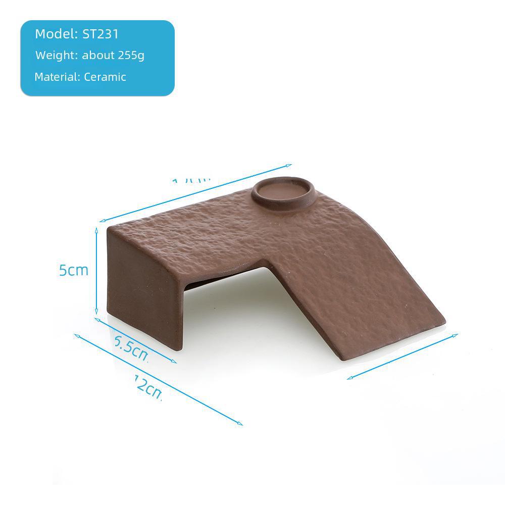 Turtle Sunbathing & Climbing Platform: High-Temp Ceramic Aquarium Rest & Hiding Ladder