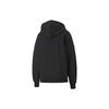 Puma Logo Print Hooded Pullover Sweatshirt Women Tops Black 673576-01