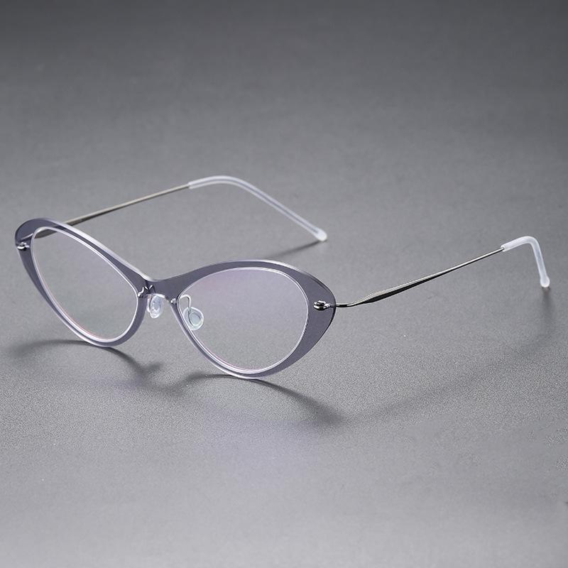 Women s Cat Eye Pure Titanium Myopia Glasses - Small Face Screwless Frame 6550