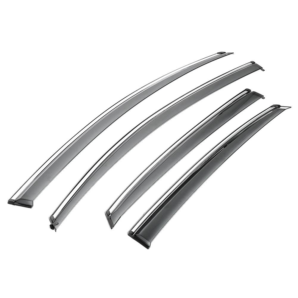 4pcs Side Window Visors Sun Rain Guard Vent Deflectors Fit for Nissan Sylphy 12 15 (Smoked)