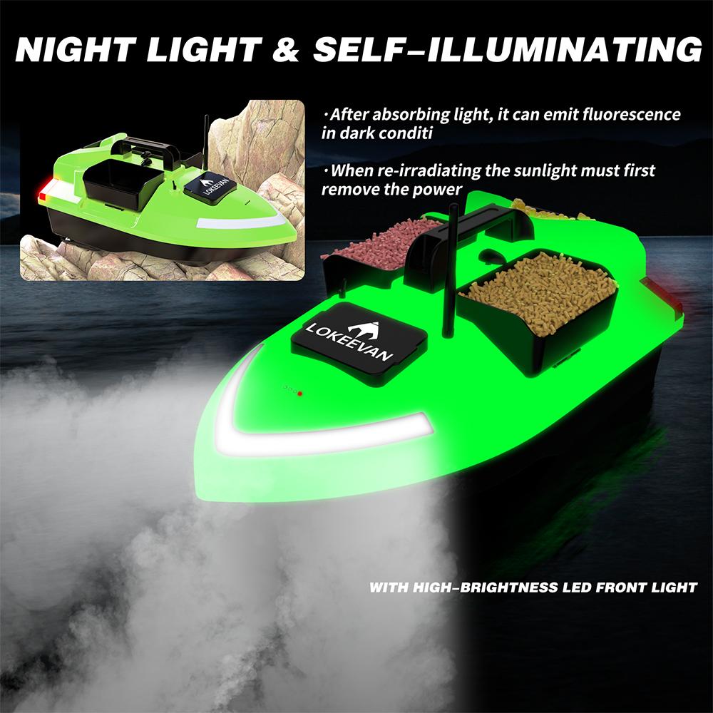 GPS Köderboot Lokeevan V020 12000mAh Akku Doppelmotor 3 Behälter 2KG Traglast 500M Fernbedienung