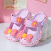 Summer 3-8year Kids Mules & Clogs Children Sandals Girls Garden Shoes Flowers Slippers Solid Soft Sole Beach Princess Sandalias