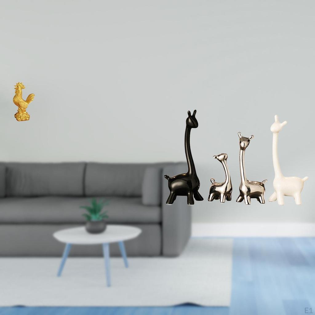 Chicken Feng Shui Ceramic Giraffe Figurine Statue Sculpture Modern Creative Home Decor Table