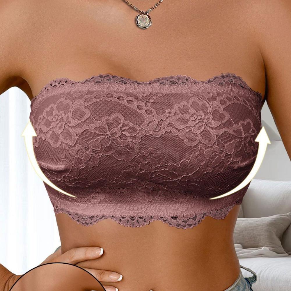 Soutien-gorge push-up sans bretelles en dentelle ultra-fine Lingerie sexy avec un beau dos