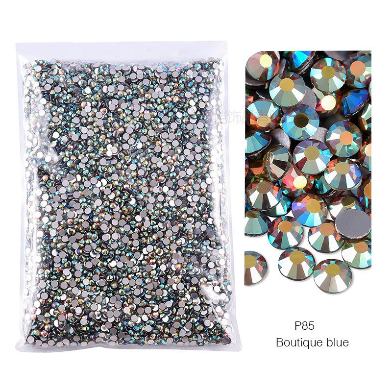 P72-180 Glass Nail Art Large Bag Flat Bottom Diamond, Silver Plated Diy Diamond Jewelry Accessories Mobile Phone Case Rhinestone Accessories