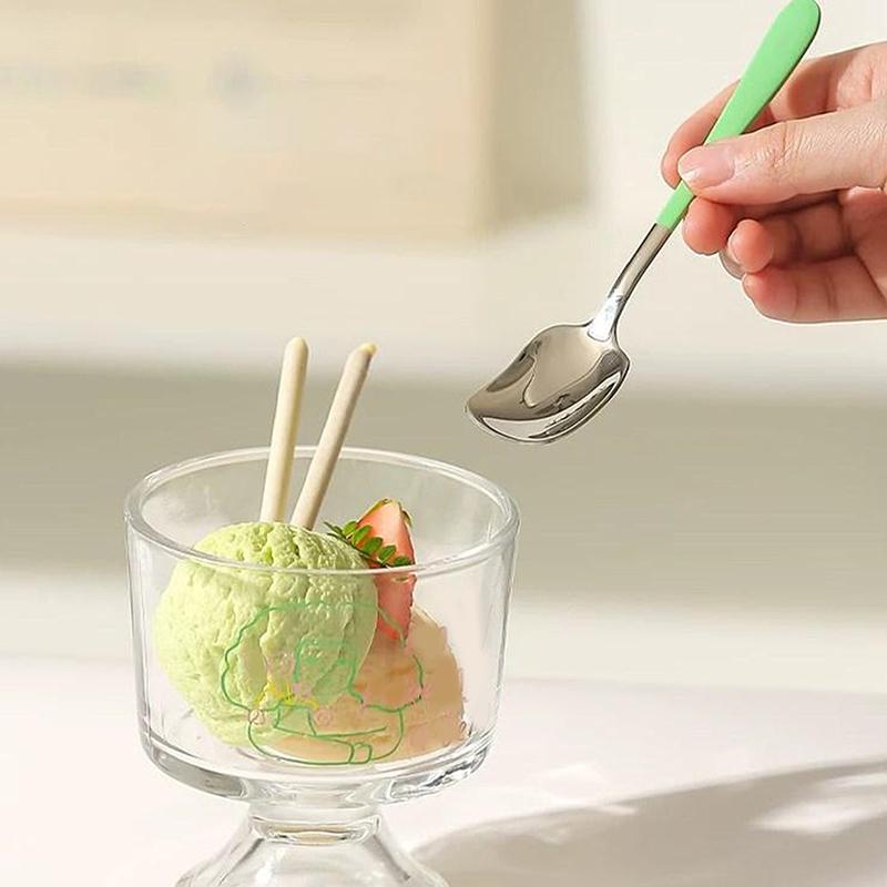 Edelstahllöffel Dessert-Kuchenlöffel Kaffeerührlöffel Goldener Eisportionierer Joghurtlöffel Küchengewürzlöffel