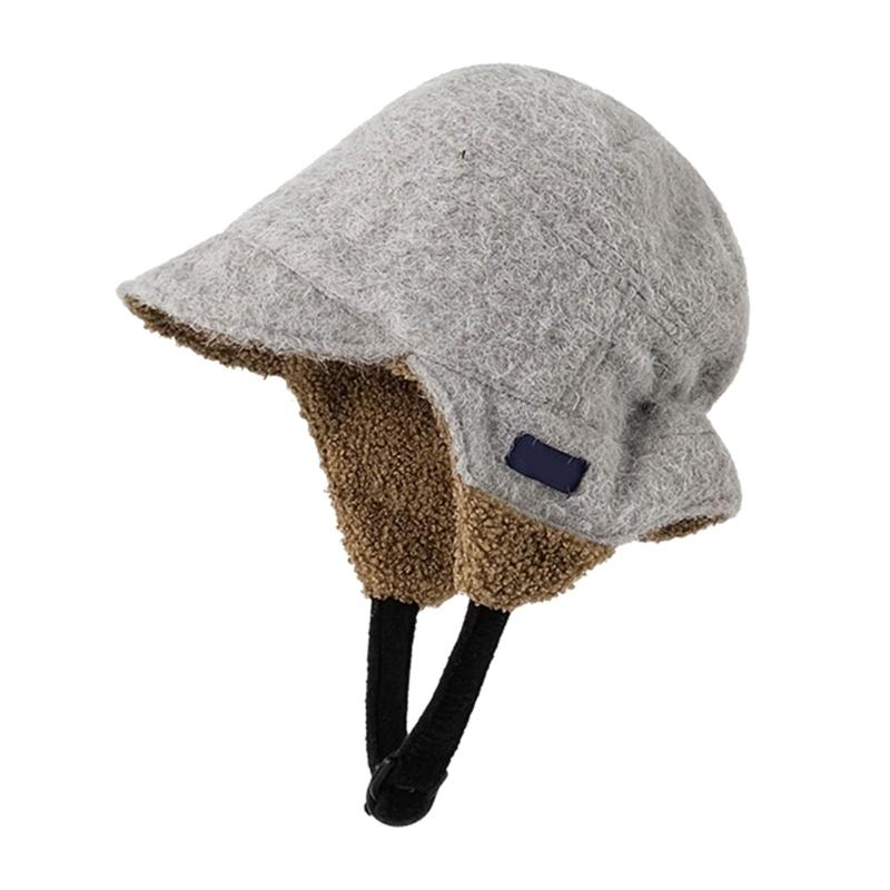 

Comfortable Plush Trapper Hat With Adjustable Chin Strap Winter Ear Cover For Cold Weather Ride Skiing Hiking сірий колір