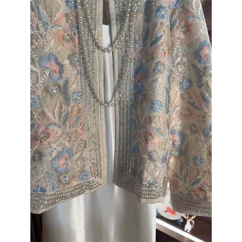 This Year's Popular Beautiful New Chinese Zen National Style Heavy Industry Jacquard Embroider Outwear Female Accessible Luxury Fancy Old Money Style