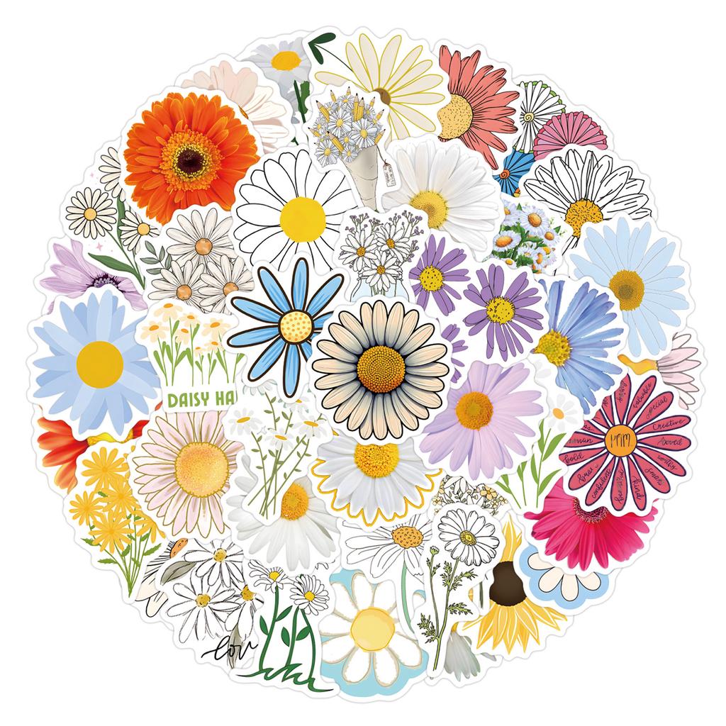 55 Daisy Graffiti New Stickers Decorative Scooter Water Cup Helmet Waterproof Stickers