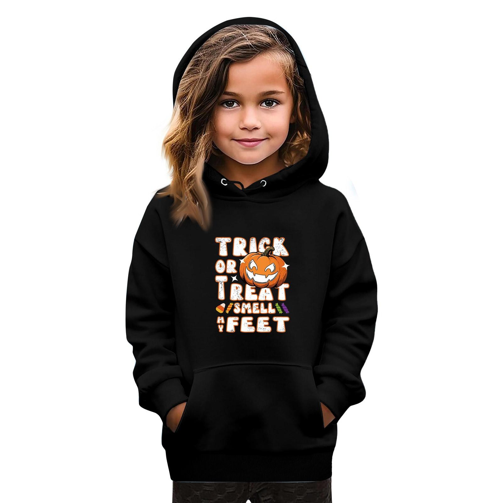 

Толстовки для девочек-подростков Худи с длинным рукавом на шнурке Пуловер Милое худи оверсайз День Хэллоуина 160 белый