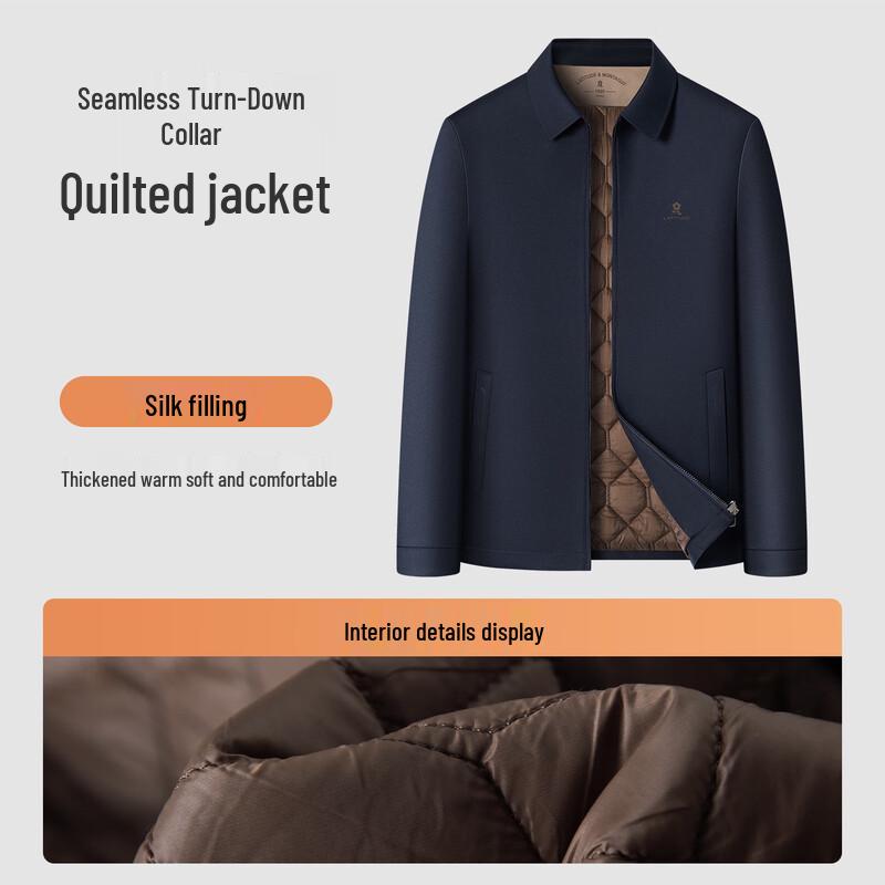 MONTAGUT Men's Water-Repellent Business Casual Lapel Padded Jacket