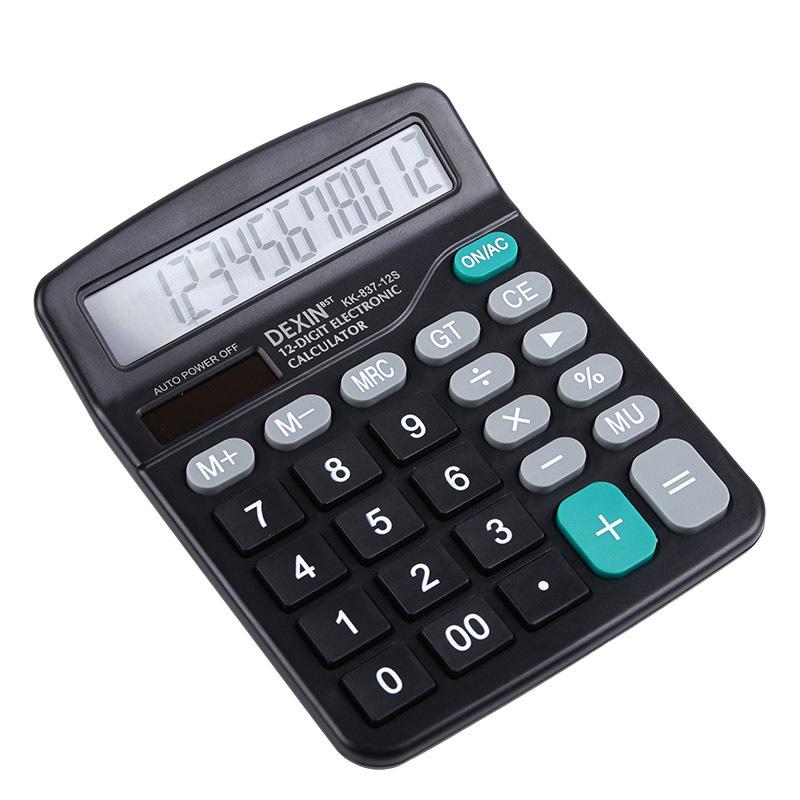 837 Dual Power Solar Calculator: Desktop Accounting with 12-Digit Large Digital Display