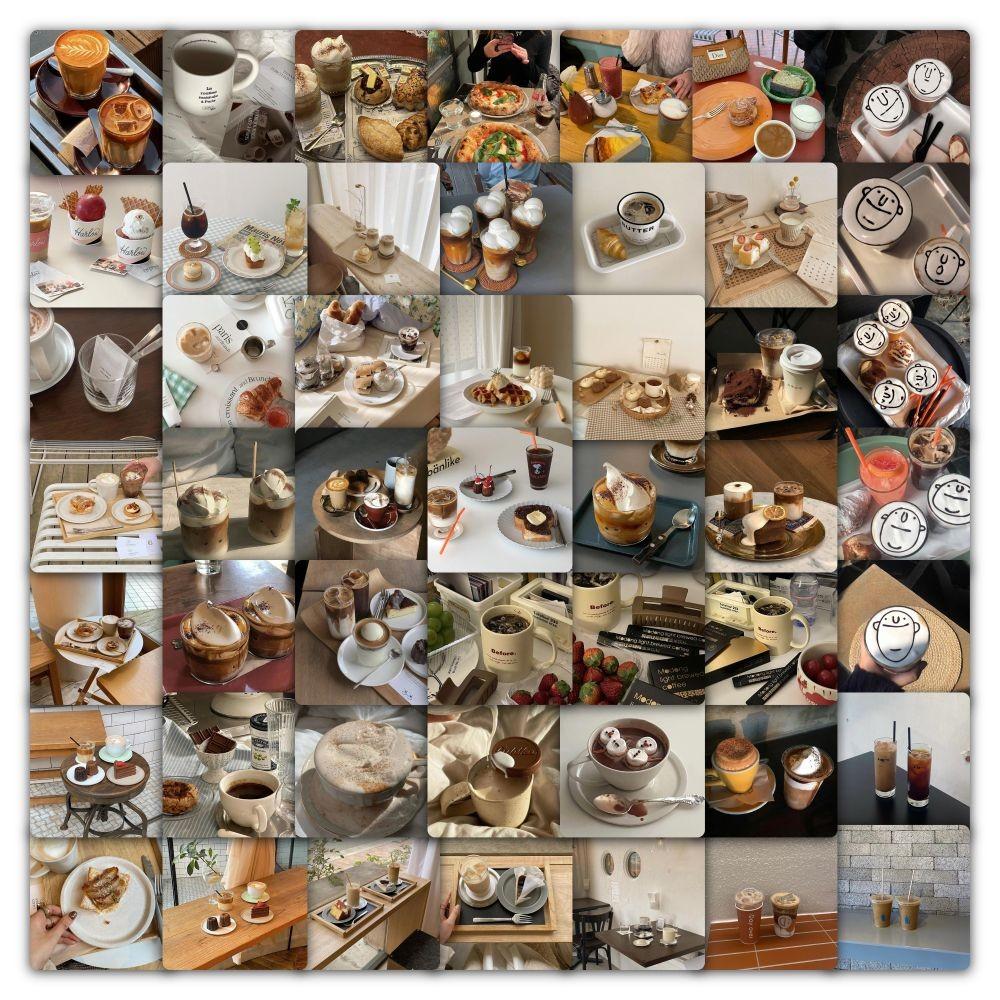 

60PS Pleasant Afternoon Realistic Coffee Graffiti Stickers for Bicycle Hand Account Pencil Case Decals LanLanStickersWorld