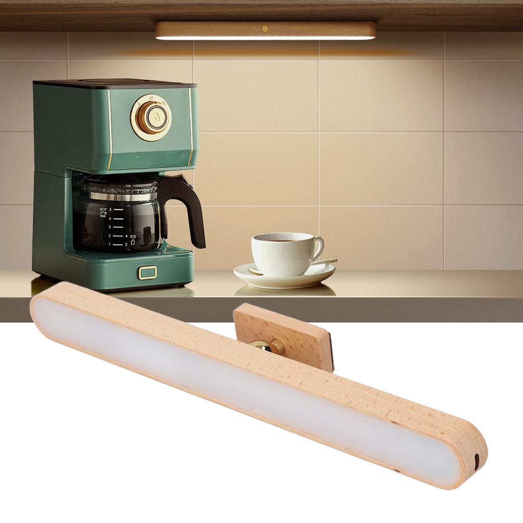 Wooden Vanity Light with 360 Degree Rotation and Touch Dimmable USB
