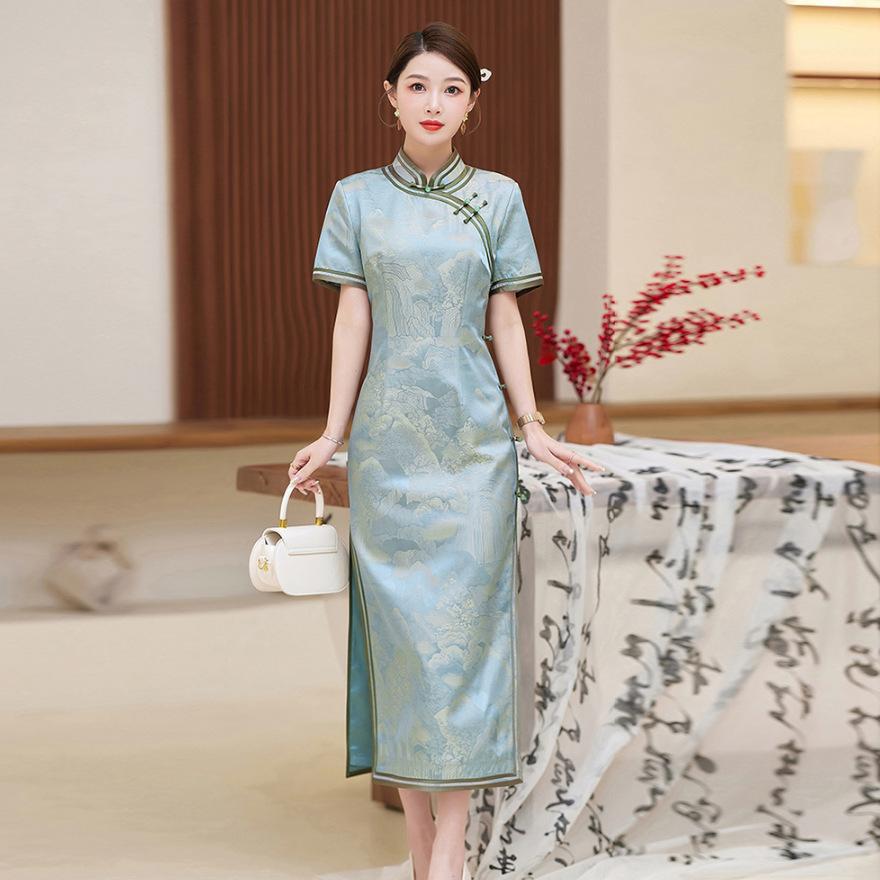 Silk cheongsam women's summer new retro improved temperament mulberry silk dress