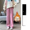 Fleece Wide-leg Pants for Women In Autumn and Winter, High-waisted, Loose and Slimming, Corduroy Straight-leg Floor-length Casual Pants