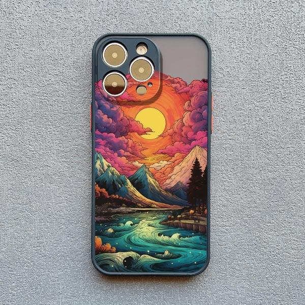 Sunrise Scenery Phone Case For iPhone 17 15 14 Plus Pro Max 16 13 12 11 Pro Max Mini XR X XS Plus Gorgeous Mountain River Cover