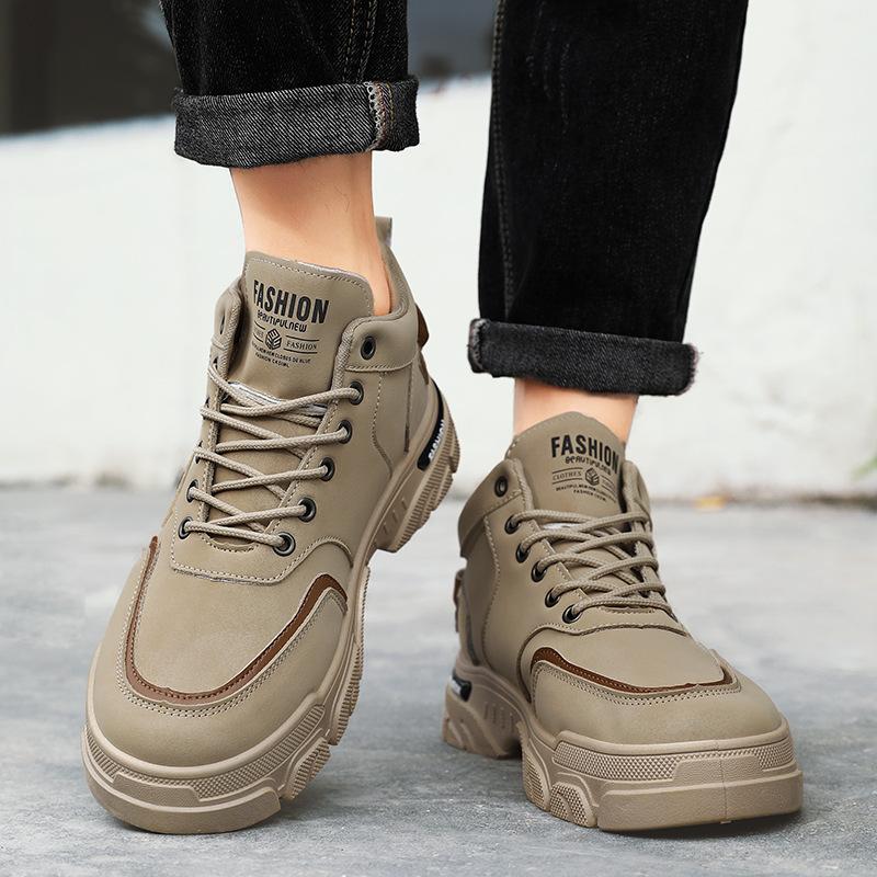 Martin boots men's shoes winter new breathable high-top shoes men's retro platform casual short boots