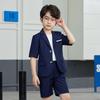 Completo Estivo Casual Blazer & T-Shirt per Bambini - Outfit Monocolore a Maniche Corte per Piccoli Fiori