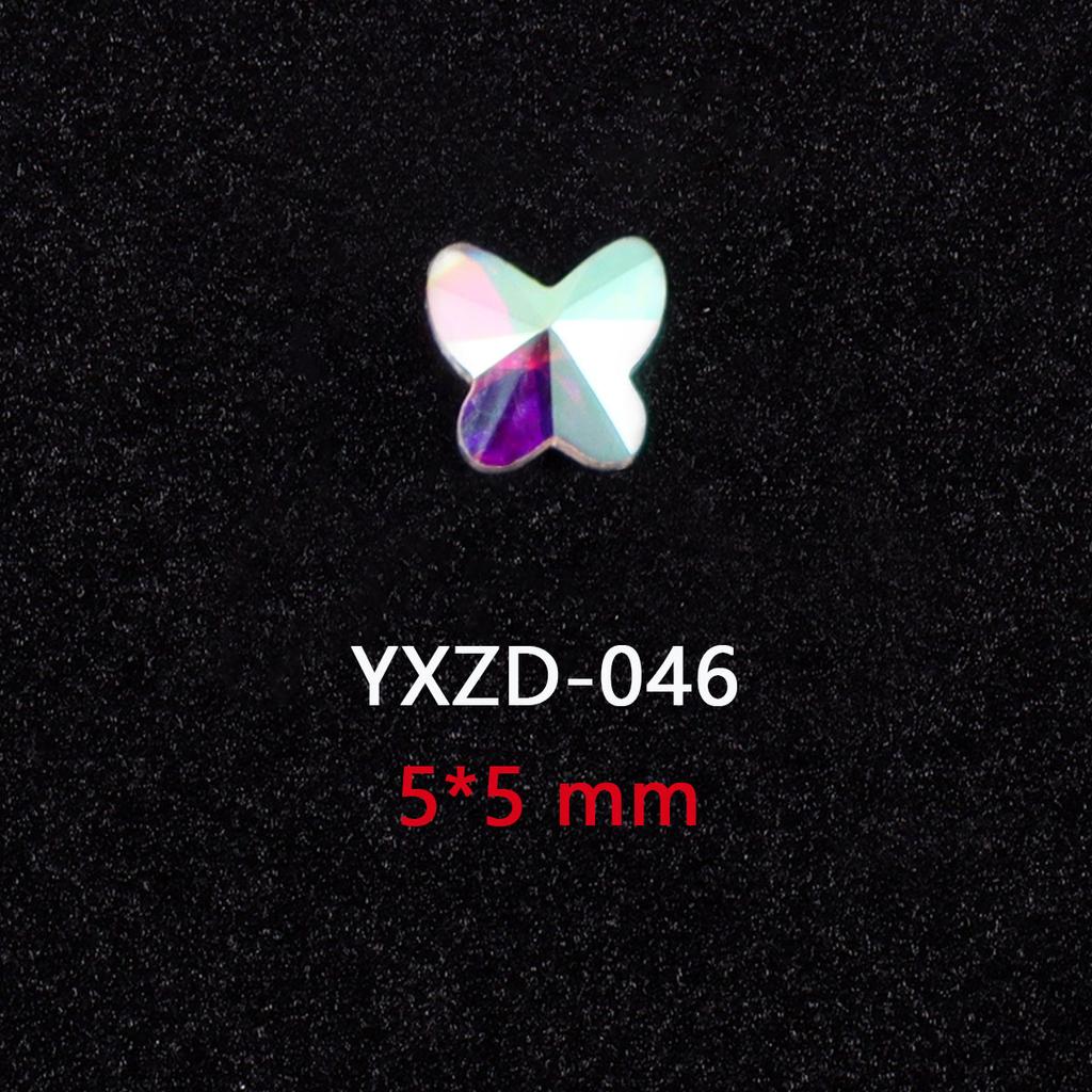 AB Farbe Flachboden Speziell geformter Diamant Symphonie Liebe Stern Schmetterling Nagel Glas Nagelkunst Tragen Nagel Kleiner Schmuck