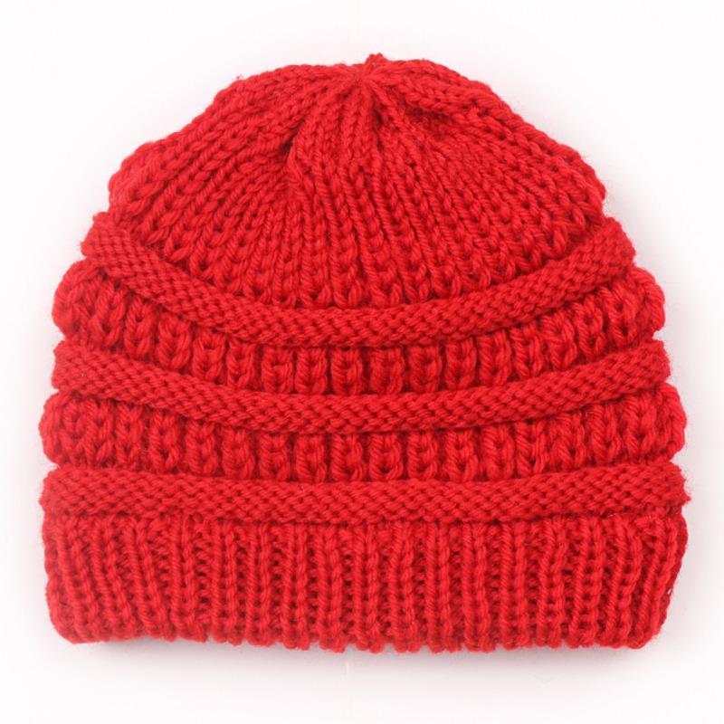 New Children's Knitted Hats, Autumn and Winter Warm Candy-colored Baby Boys and Girls Baby Wool Hats