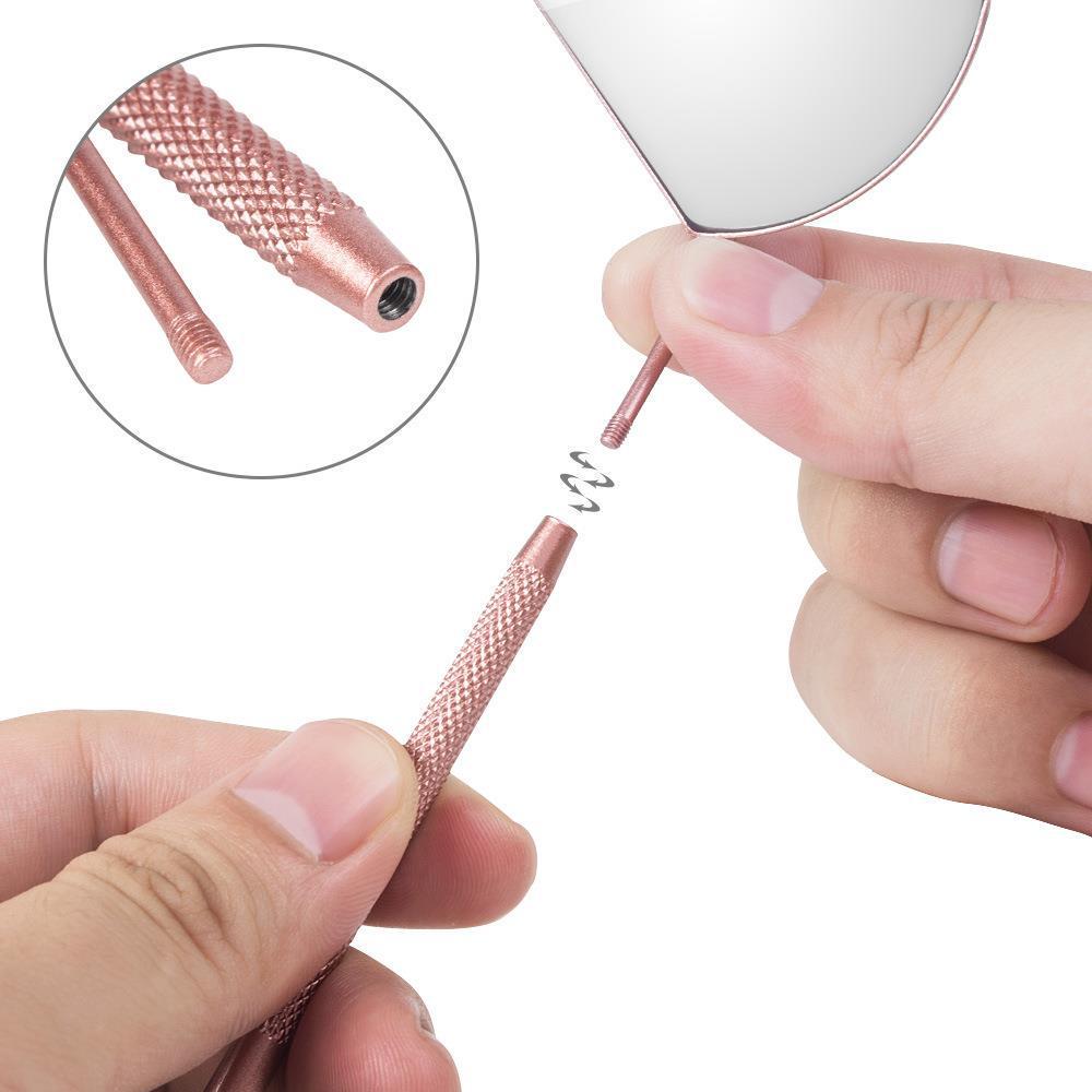Large Rectangle Eyelash Inspection Mirror with Stainless Steel Handle