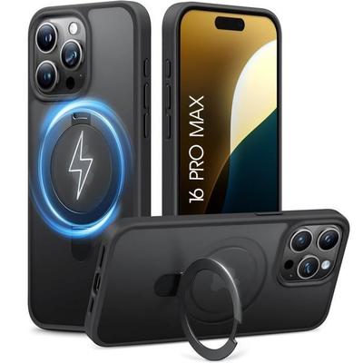 Protective Case - BOOLING - for iPhone 16 Pro Max - Shockproof - Magnetic Support - Black