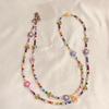 Long Colorful Tulip Flower Beaded Phone Strap Bag Chain Pendant for Girls
