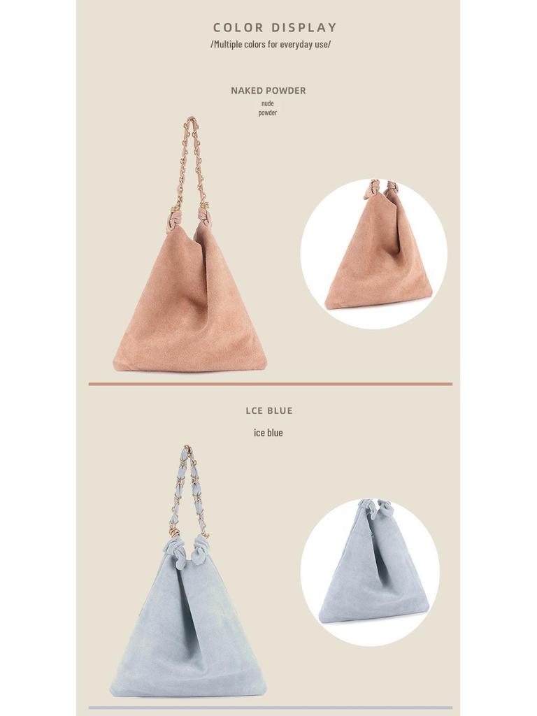 Women's Versatile Frosted Leather Tote Bag with Braided Rope Details - Large Capacity Shoulder Handbag