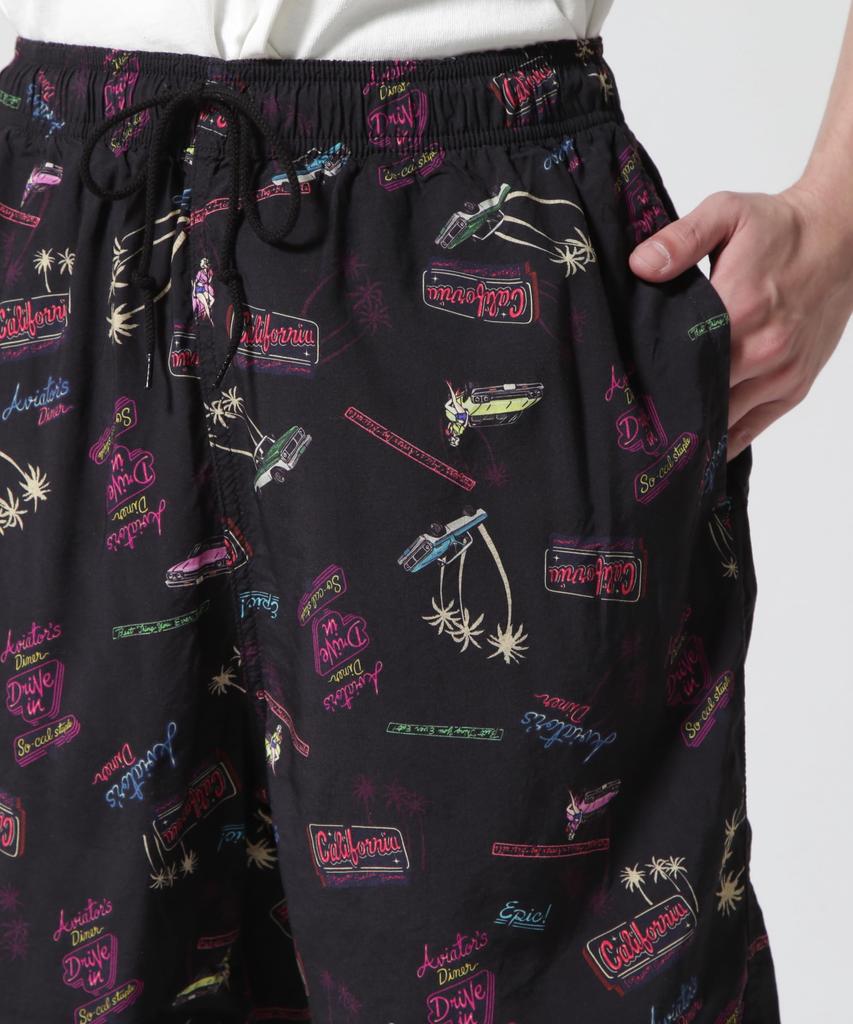 Avirex AVIATOR'S DINER ALOHA SHORT PANTS, Men's, Size M, 010, Black, 783-3113018