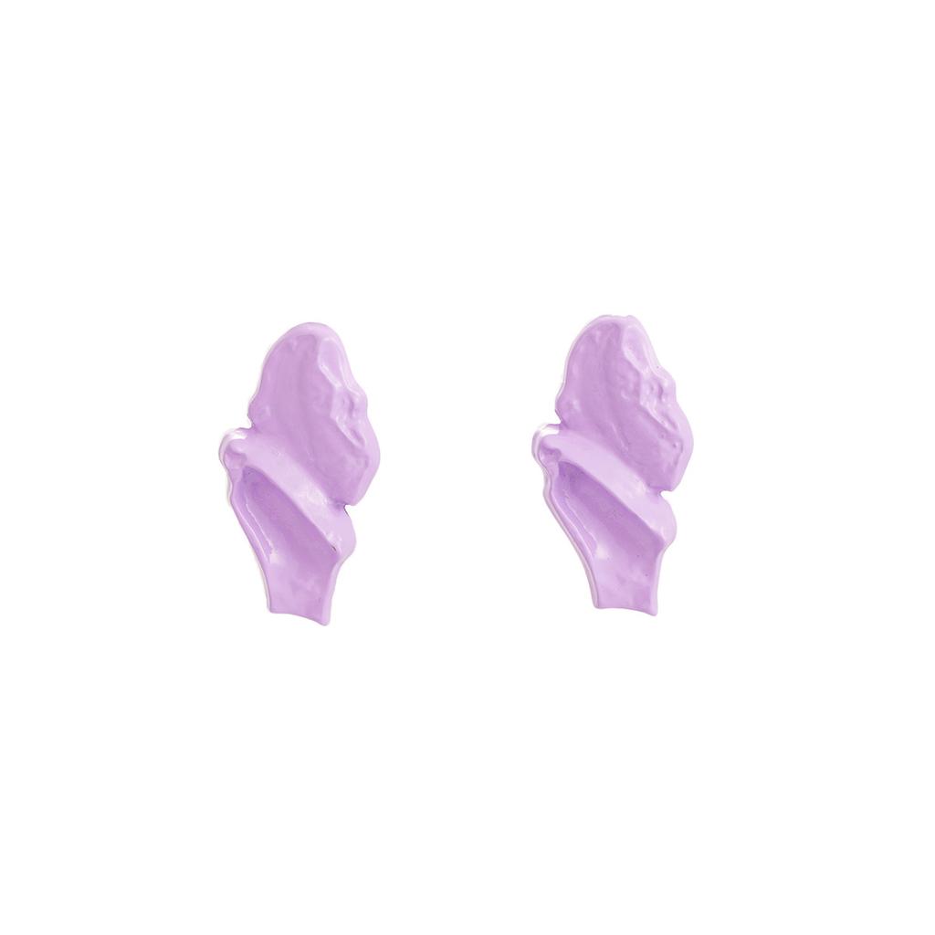 Personalized Lava Metal Stud Earrings Temperament Folds Irregular Geometric Earrings Women'S Light Luxury Earrings