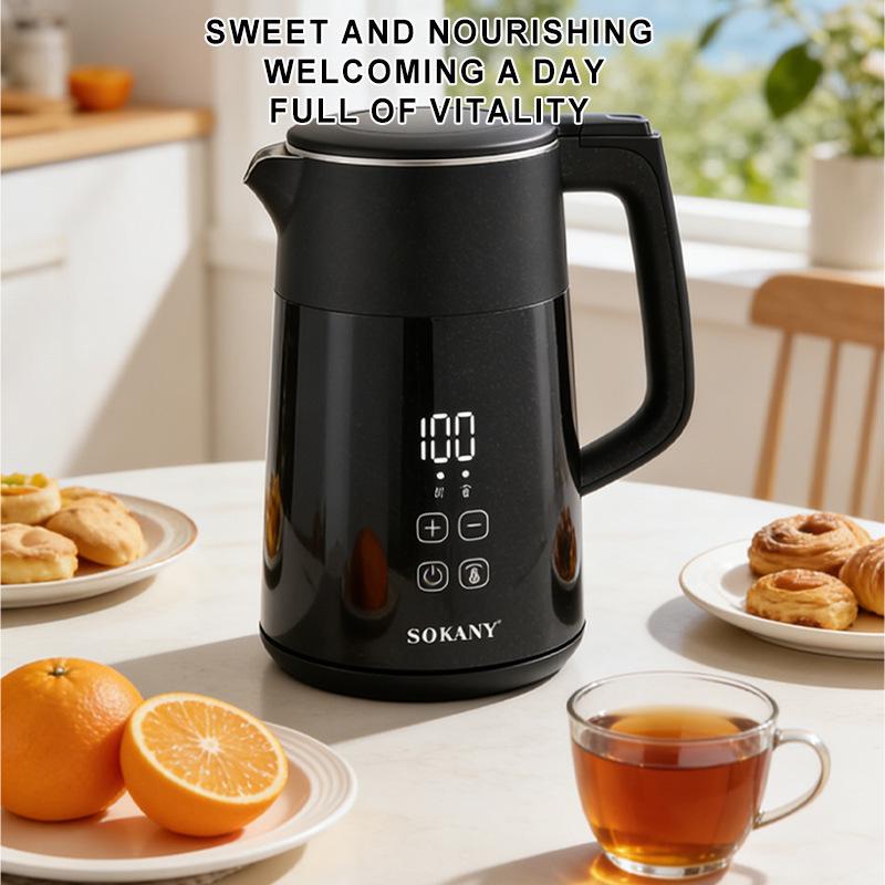 European Standard 2200W Electric Kettle, 1.7L Capacity, Touch Screen, 304 Stainless Steel, Rapid Heating.