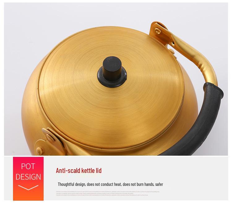 Yellow Aluminum Teapot Kettle: Large Capacity Korean Rice Wine Pot for Gas Stoves
