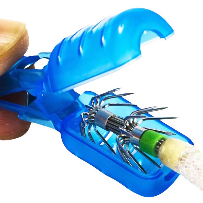 10Pcs Squid Jig Hook Protector Cover Shrimp Storage Case Buckle Tail Hook Cover Fishing Jigs Lure Safety Cap Plastic Sleeves