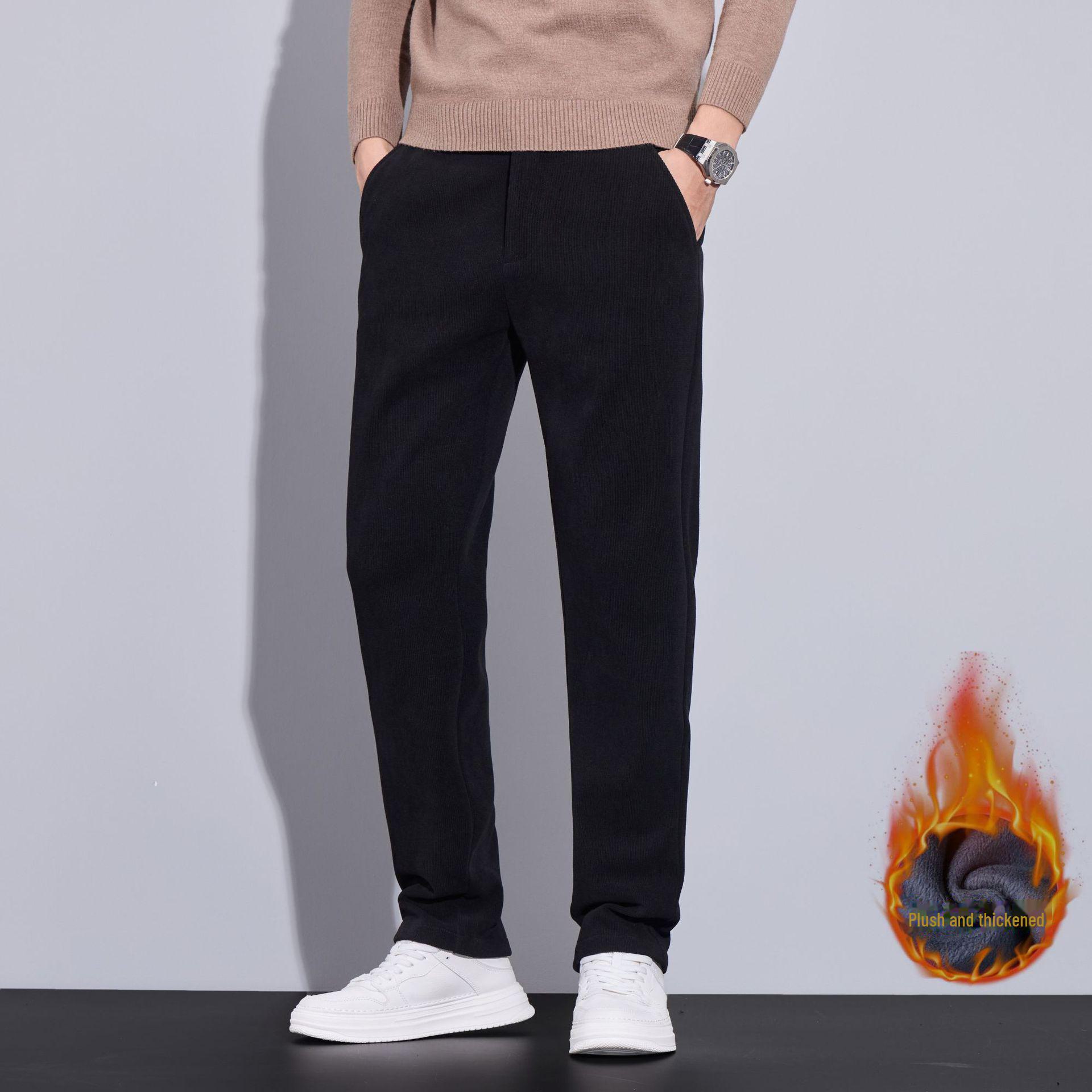 

2024 Мужские повседневные прямые брюки из плотного бархата в однотонных цветах 38 (90-100 kg)