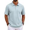 Polo tinta unita classica vestibilità slim manica corta top con colletto casual da lavoro abbottonatura tessuto confortevole per uomo e donna