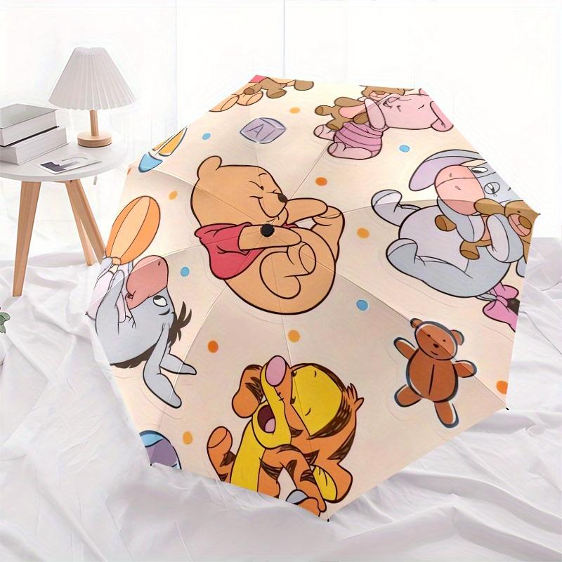

Disney Winnie-the-Pooh,Eeyore,Tigger Manual Opening and Closing Umbrella - 8-Rib Reinforced Folding Design, Lightweight and Portable, Suitab