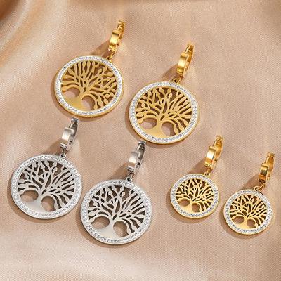 Tree of Life Tassel Earrings - Titanium Steel