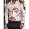 New Gold-plated Floral Print Men's Long Sleeved Shirt, Light Luxury Retro Court Style Shirt, Business Casual Trendy Top