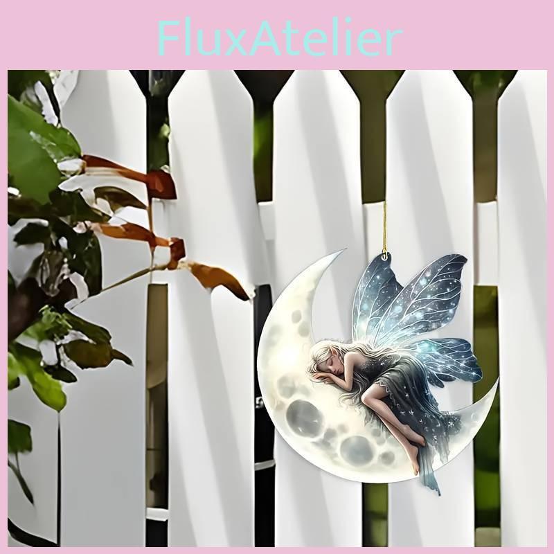 Acrylic Christmas Tree Flat Moon Elf Car Decor Accessory With Simple Aesthetic For Festive Home