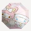 1pc My Melody & Cinnamoroll Automatic Folding Umbrella - Portable 3-Fold Design with Iron Frame for Outdoor Use, Perfect Gift for Fans, Travelers, and