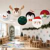 Winter Festival Party Supplies 6Pcs Christmas Cartoon Paper Lanterns, Santa Snowman Penguin Reindeer Decorative Lantern Sets Hanging Decor for