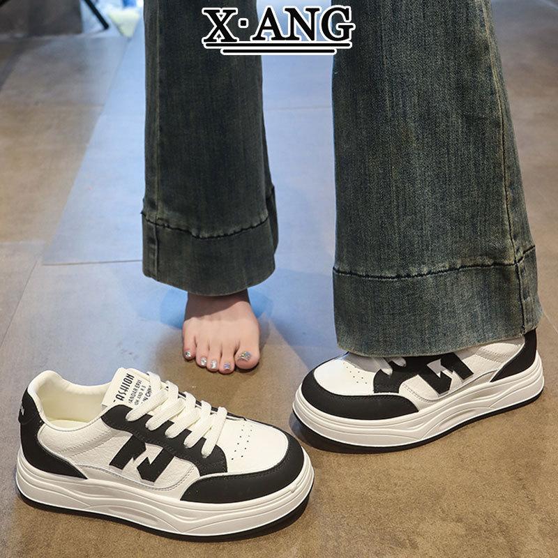 Leather Board Shoes Women's Platform White Shoes Children's Single Shoes Autumn New Student Versatile Casual Sports Shoes