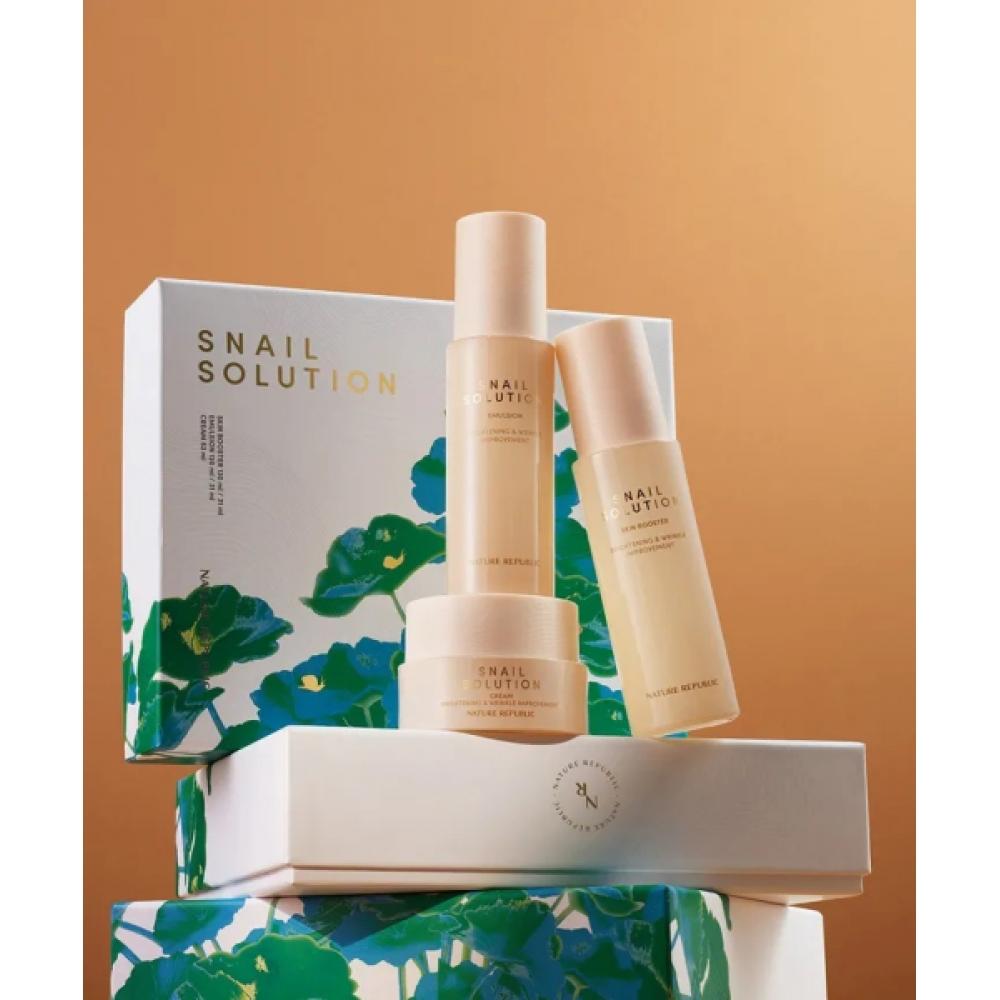

Nature Republic Snail Solution Skincare Set 3 Types Snail Solution 3 Piece Skincare Set