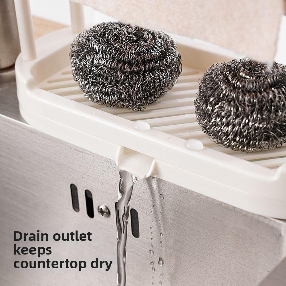 Detachable Kitchen Dishcloth Holder Double-Layer Hollow Design Countertop Rag Hanger Multifunctional Easy To Clean